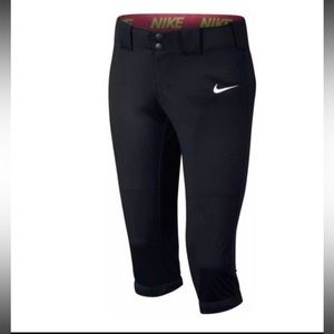 Nike Softball Pants Fastpitch Diamond Invader Girls sz XS 6 Black Dri-Fit T-Ball